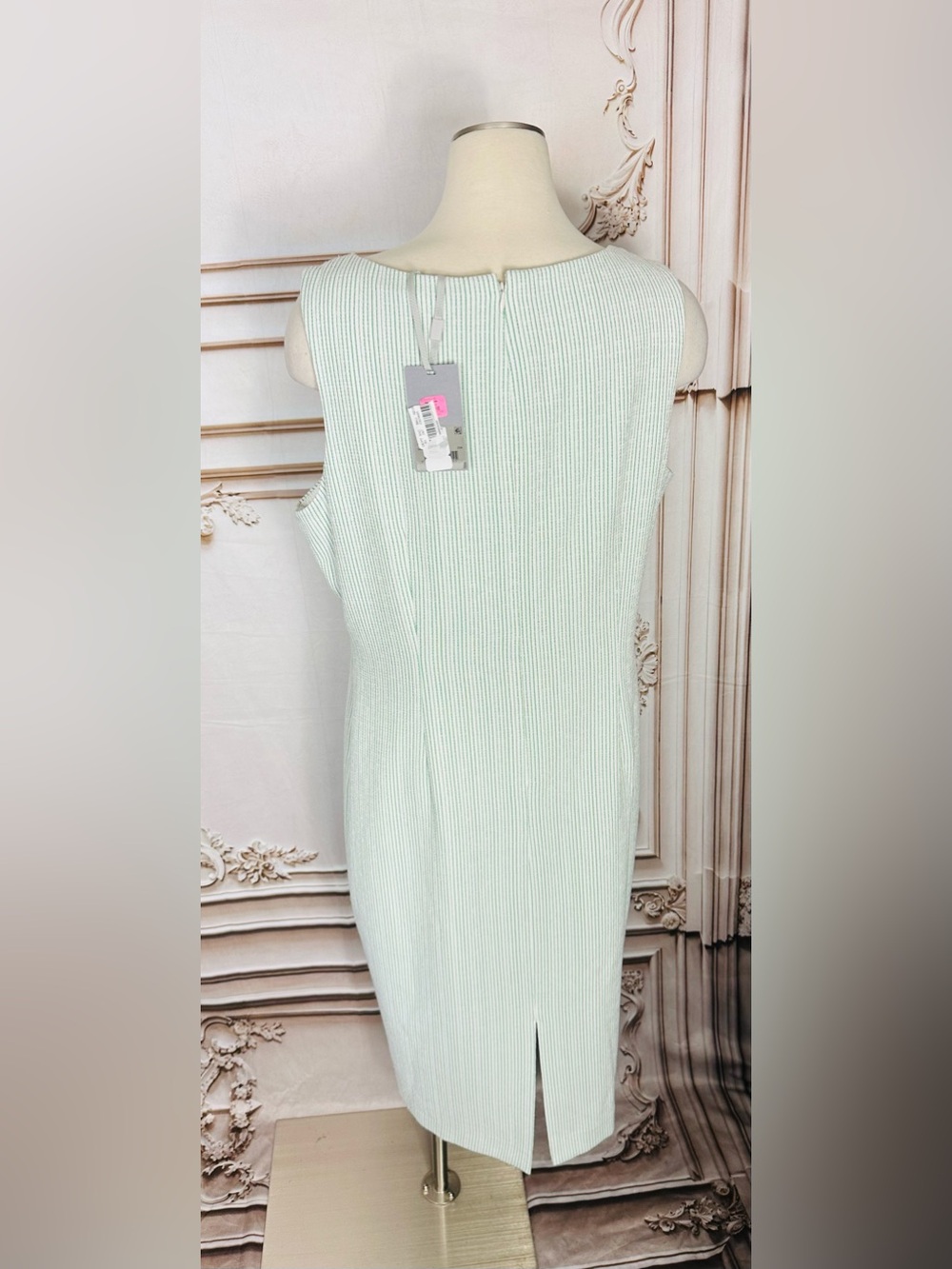 Preston & York Mint Green Sleeveless Sheath Dress with Belt - Picture 7 of 16